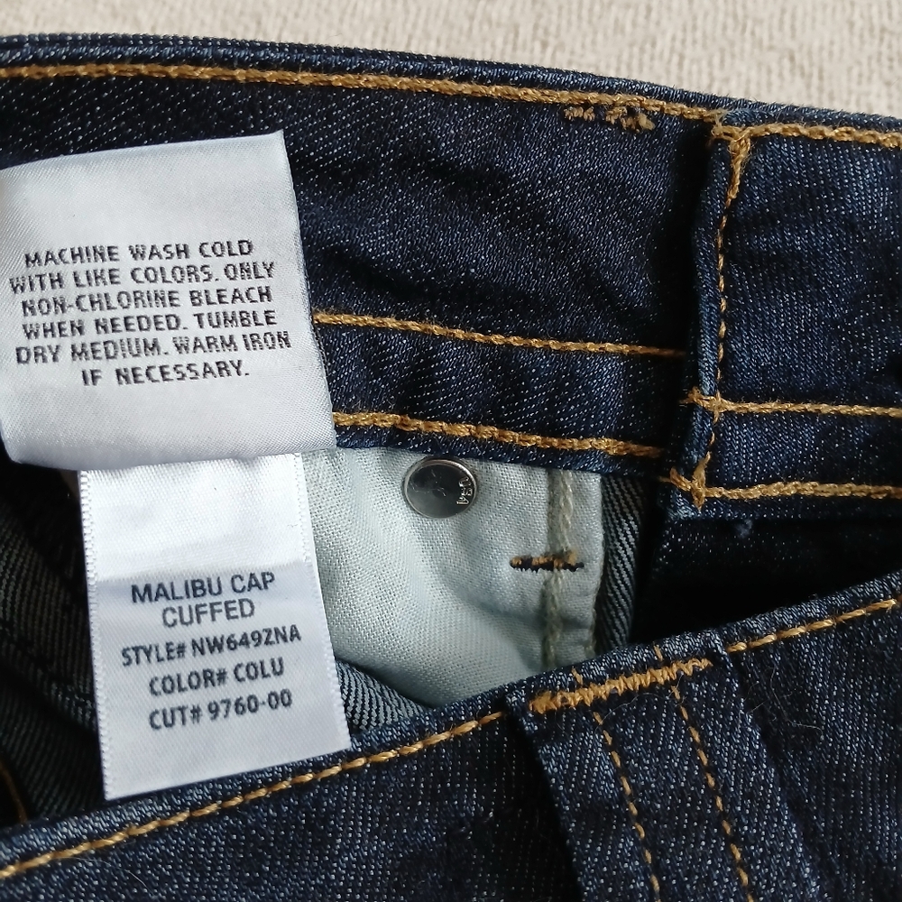 hudson ♡ capri cuffed malibu jeans 24 y2k mcbling euro low rise columbia wash - Picture 11 of 11
